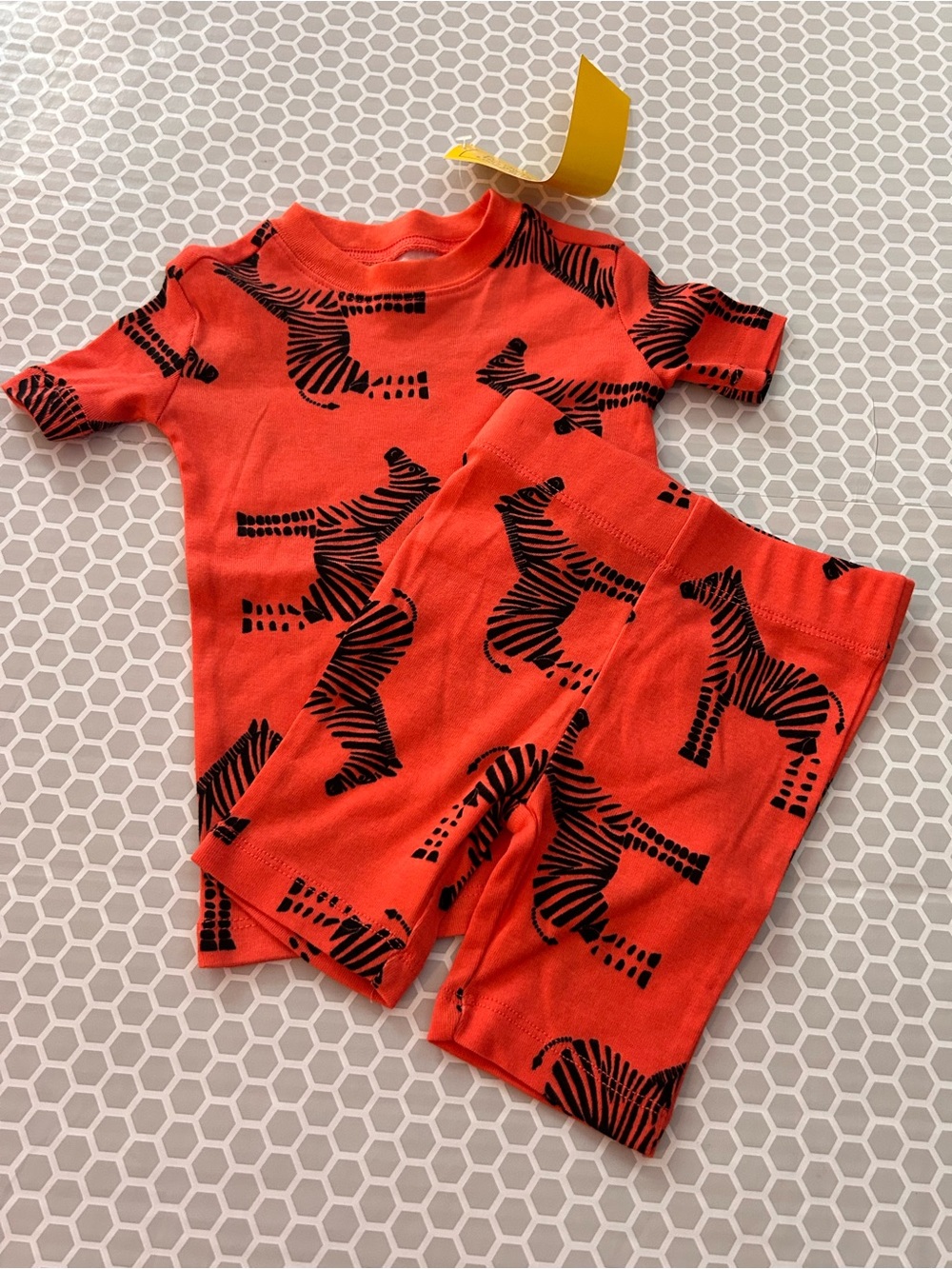 NWT Charlie & Scout Orange with Black Zebra Pajama Set 100% Cotton Print Size 2T
